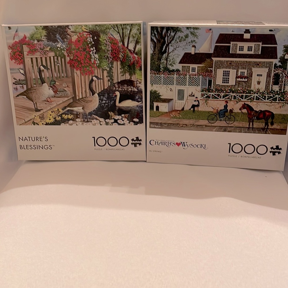 Set of 2 Buffalo 1000 Piece Puzzles- Charles Pinson and Charles Wysocki